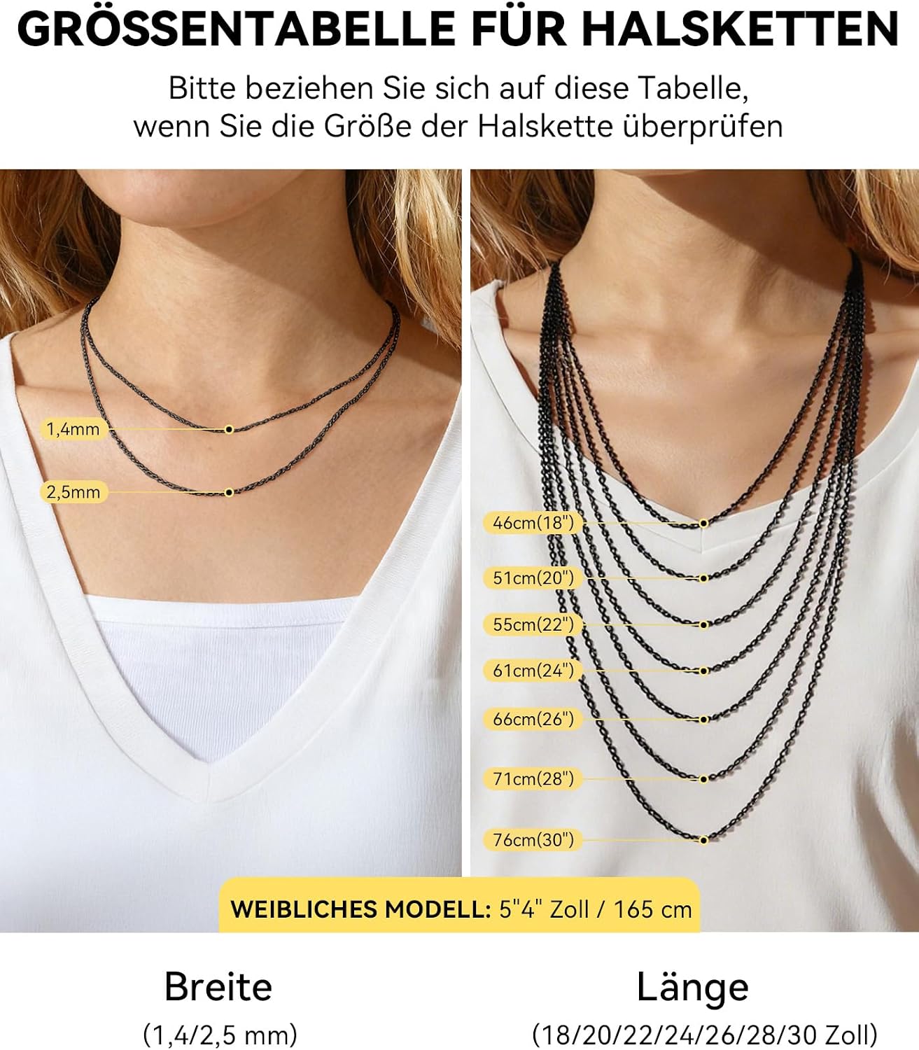 Thumbnail 4 de ChainsHouse Damen-Rolokette Ankerkette aus 316L-Edelstahl (1,4–2 mm) – feine Halskette mit Karabinerverschluss