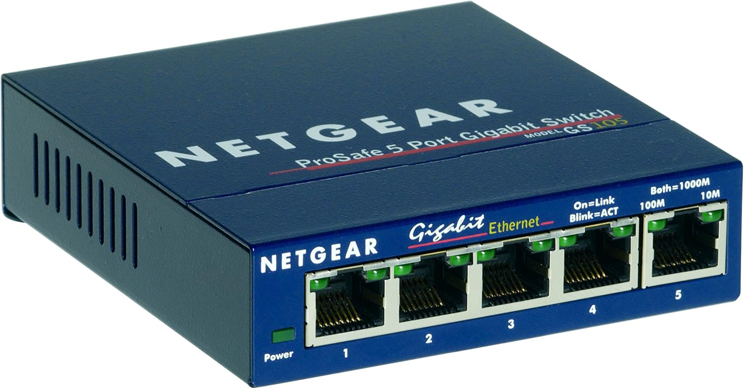 Detalle de NETGEAR GS105 5-Port Unmanaged Gigabit Switch