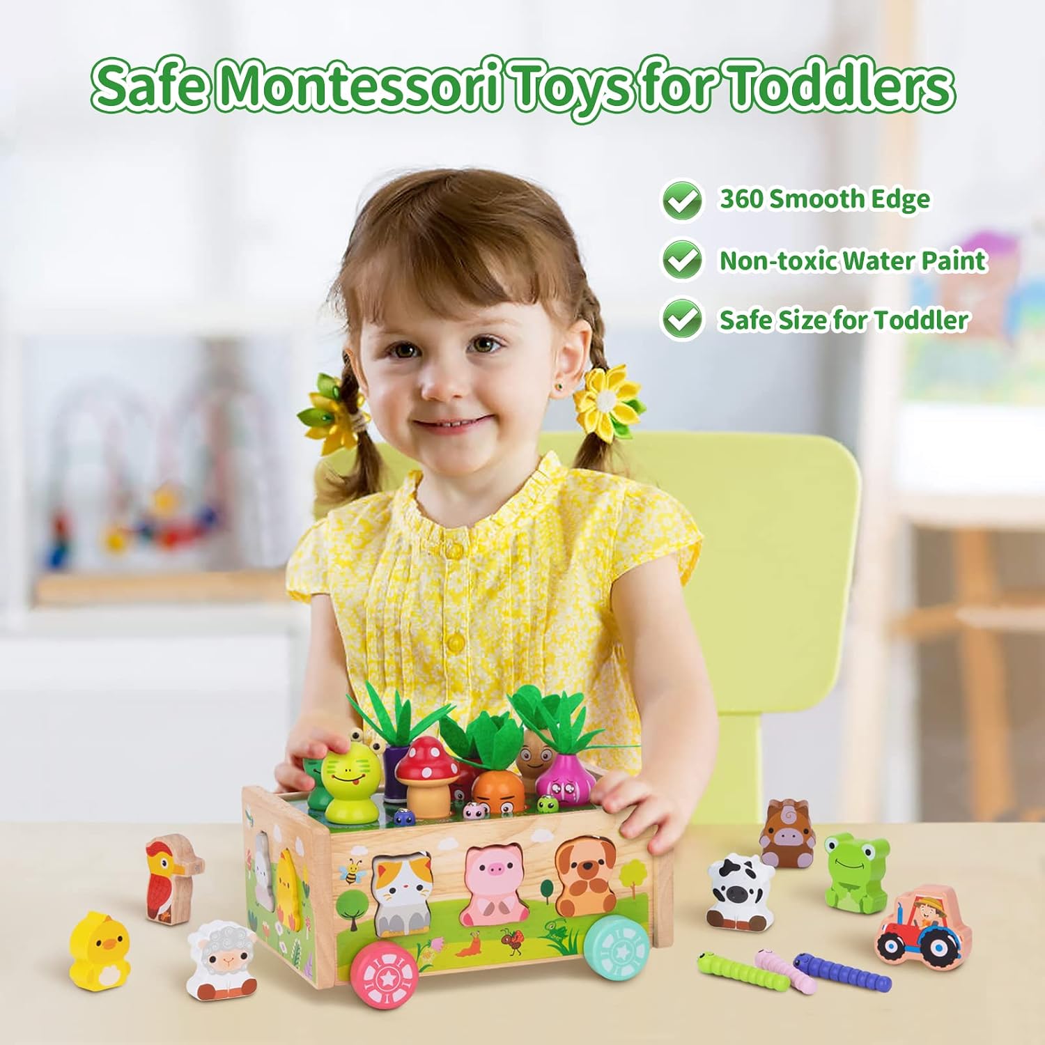 Detalle 1 de Wooden Montessori Sorting Toy, Rubberwood