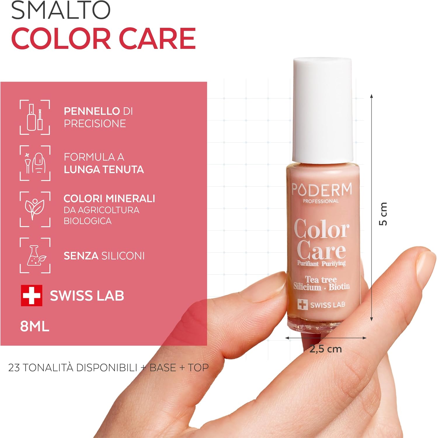 Thumbnail 4 de PODERM Smalto antimicotico per unghie Beige 8 ml con Tea Tree, Silicio e Biotina