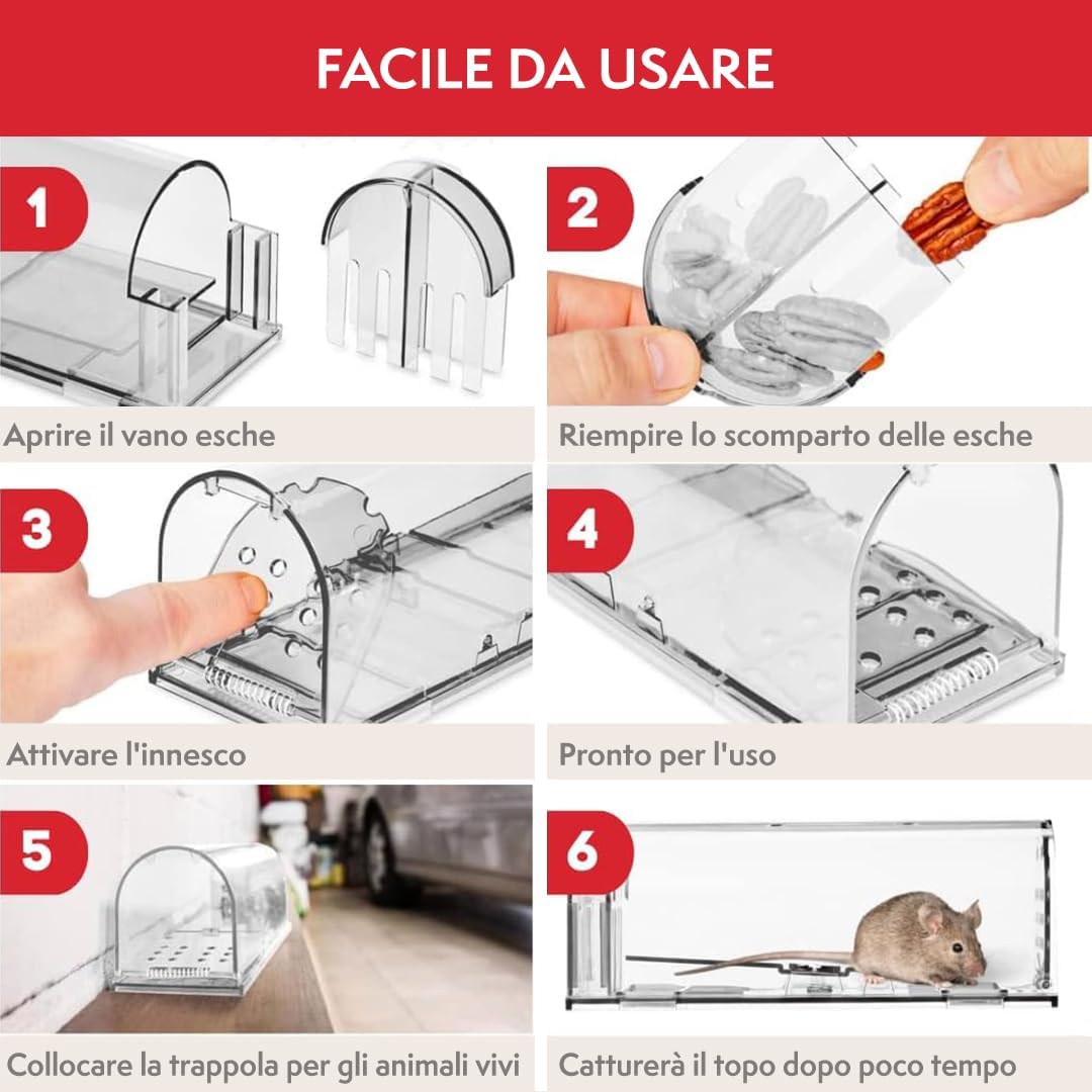 Detalle 1 de PATTLER trappola per topi 1 pz trasparente