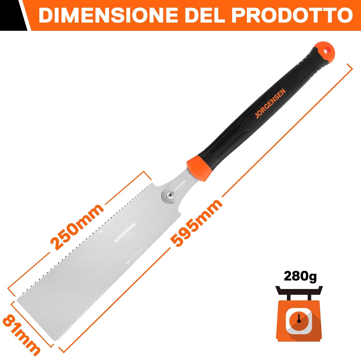 Detalle de JORGENSEN Sega Giapponese Professionale a Doppio Taglio con Lama SK5 Sostituibile