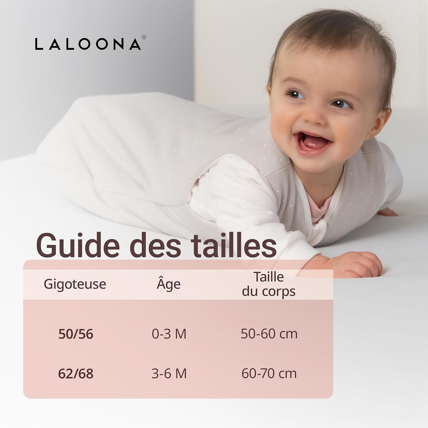 Thumbnail 6 de LaLoona Gigoteuse Bébé 4 Saisons Tog 3.0 en Coton Sans Manches, Beige Pois – Certifiée Oeko-Tex & EN 16781