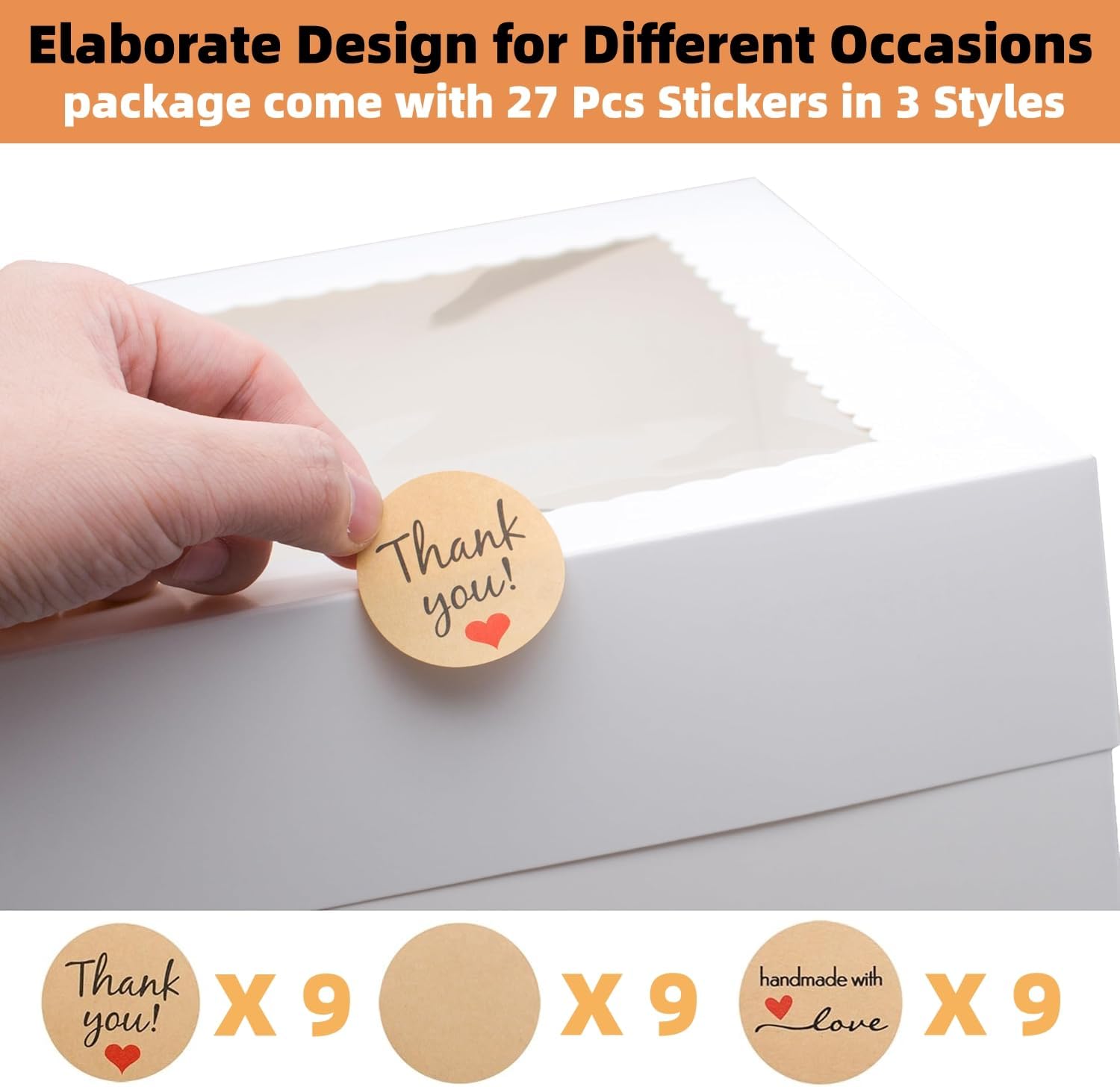 Detalle de HOLEVINT Cake Boxes, 12x12x10 Inches