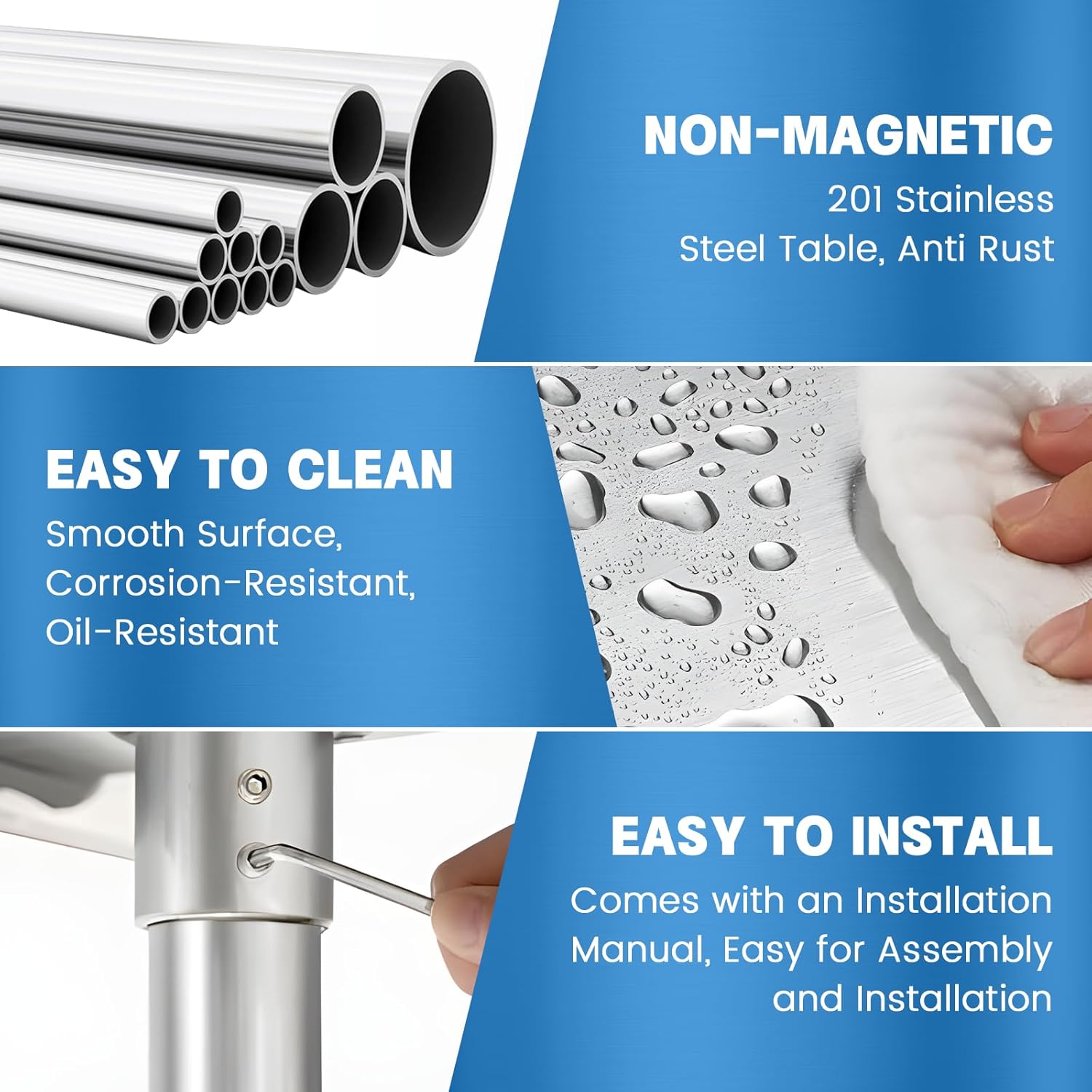 Thumbnail 3 de KUARBARR Stainless Steel Prep Table 24x36