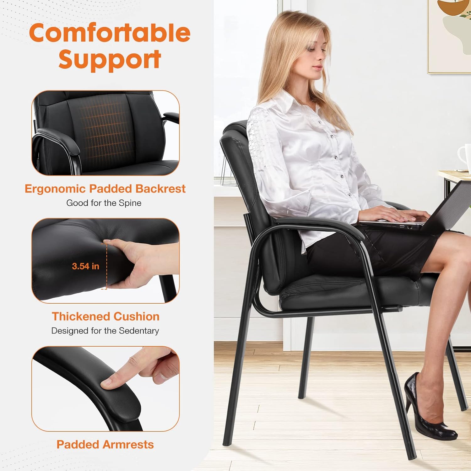 Detalle de Sweetcrispy Waiting Room Chairs, PU Leather