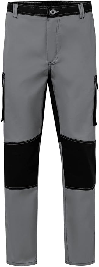 Detalle de Velilla 103020B Pantalón bicolor multibolsillos gris y negro