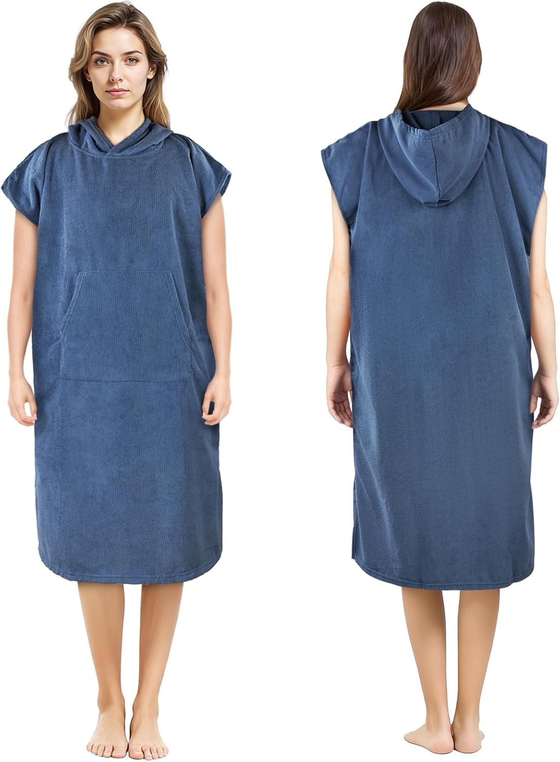 Detalle de AUYAO 5228122 strandponcho met capuchon, zakken en sneldrogende microvezel