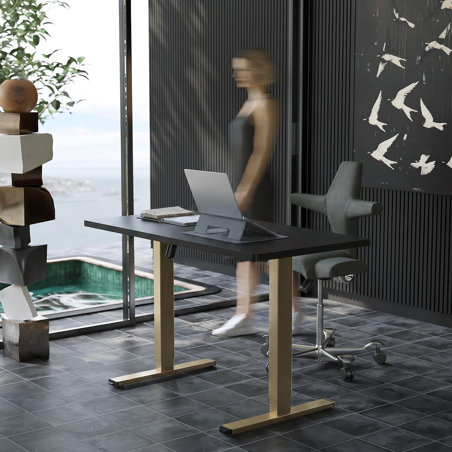 Detalle 2 de HUANUO Electric Standing Desk, 48 x 24 Inches