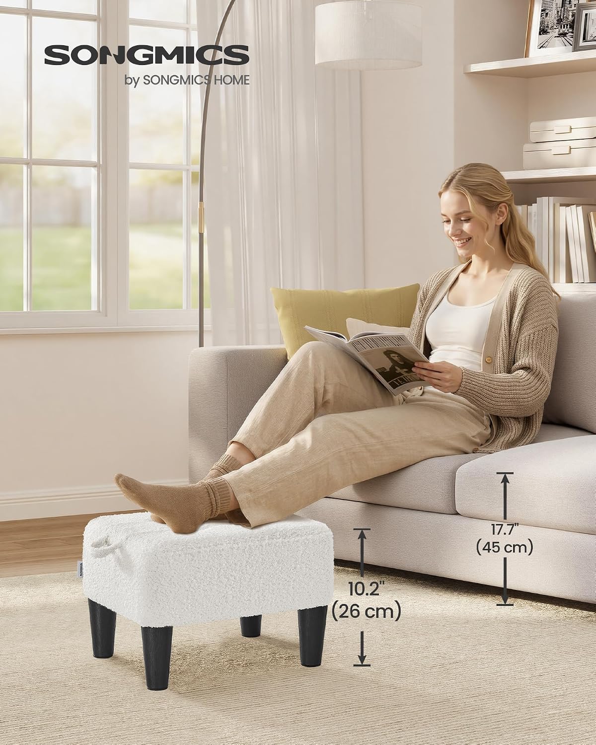 Detalle de SONGMICS Teddy Fleece Footstool