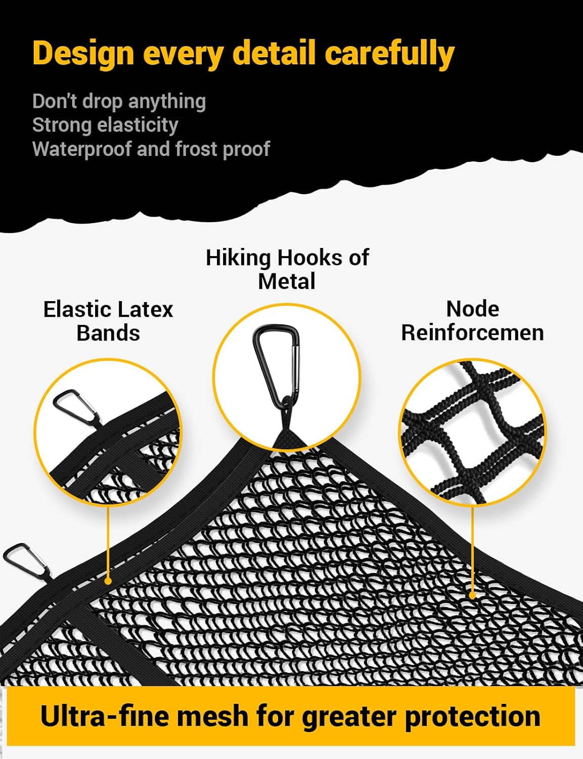 Detalle de AUTOWN Cargo Net for Truck Bed, 1-inch mesh