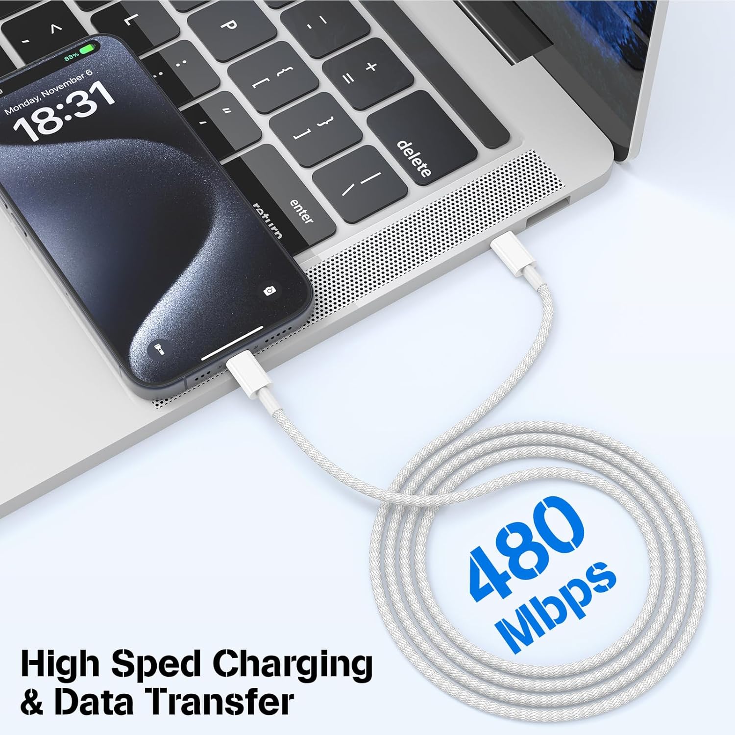Thumbnail 6 de 3-Pack Braided 60W USB C Cables 3.3/6.6/10FT