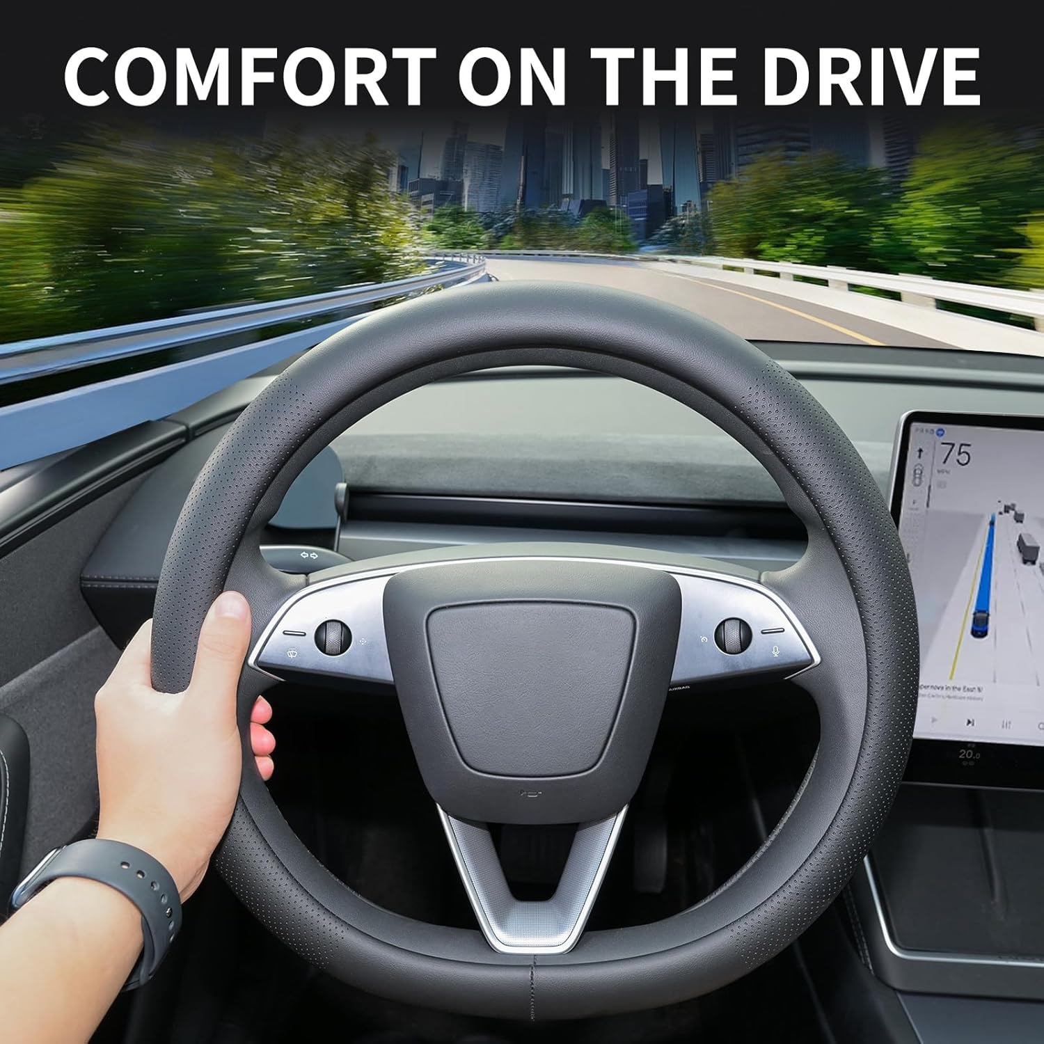 Detalle de Uxcer Nappa Leather Steering Wheel Cover 2026