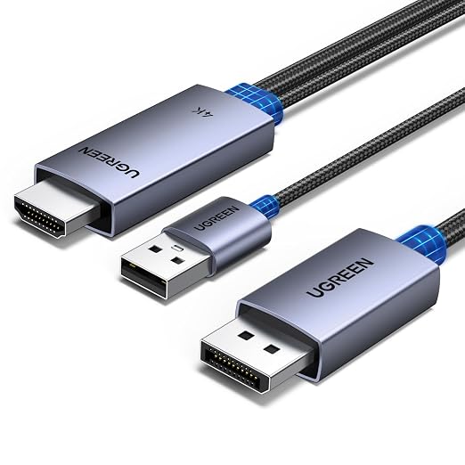 Detalle de UGREEN 2M Adaptador HDMI-DisplayPort 4K 60Hz Bidireccional 🔁