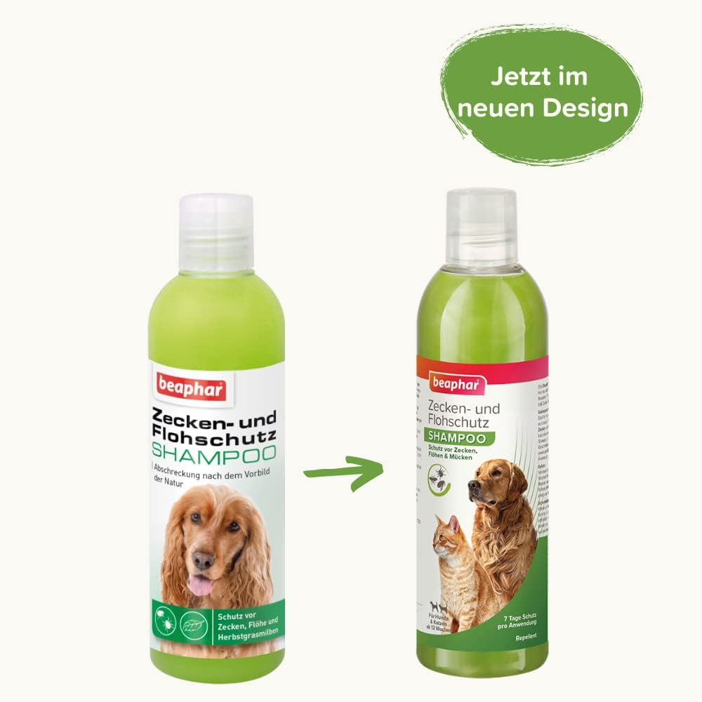Detalle de Beaphar Zecken- und Flohschutz Shampoo, 250 ml – zuverlässiger Schutz für Hund und Katze