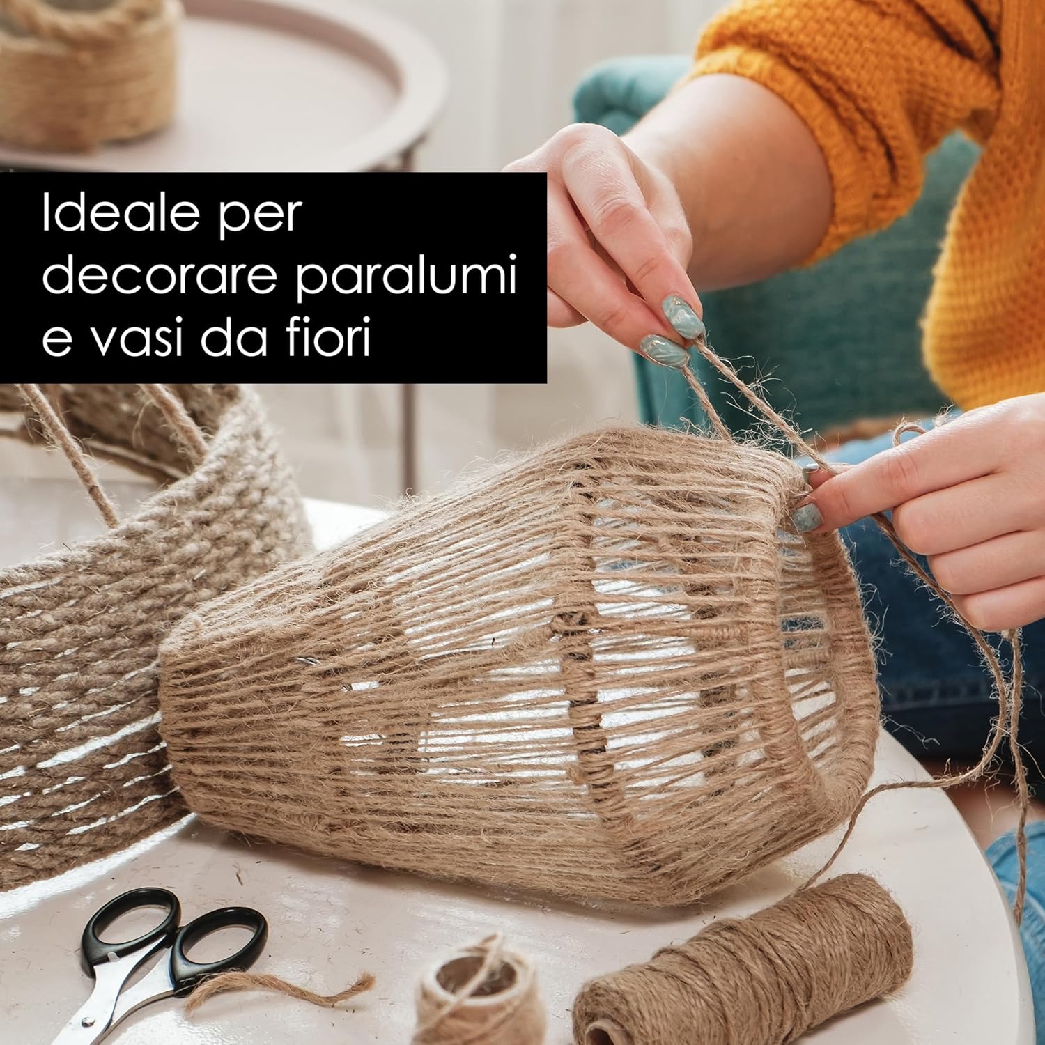 Thumbnail 4 de OfficeTree 500m Spago Juta 2mm – Filo Juta, Corda Naturale per DIY e Decorazioni