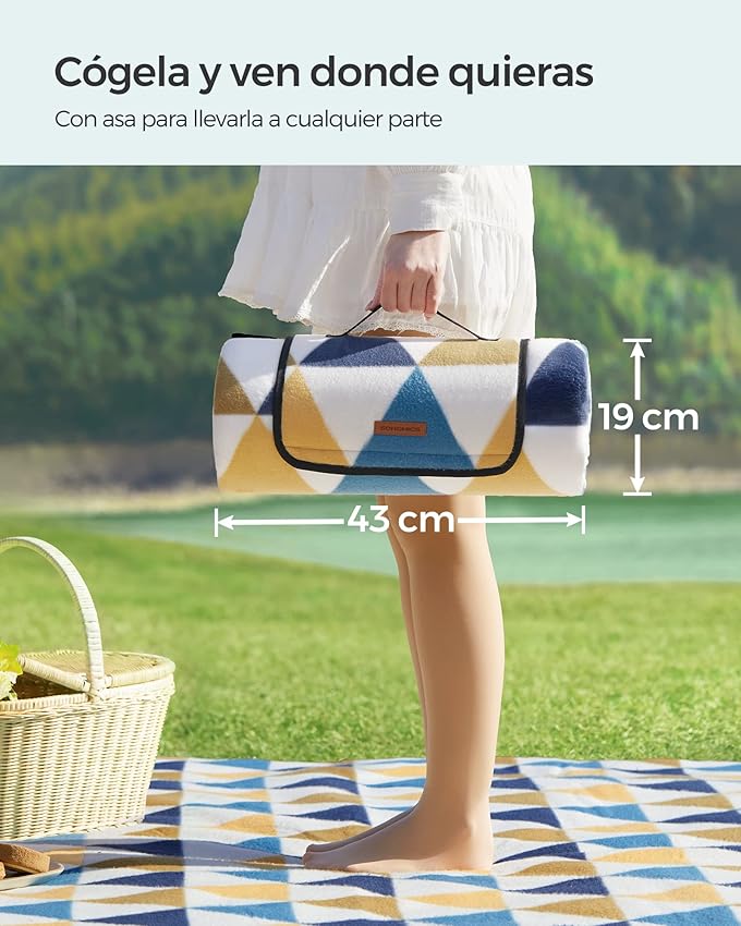 Thumbnail 5 de SONGMICS Manta de Picnic Impermeable 200x200 cm