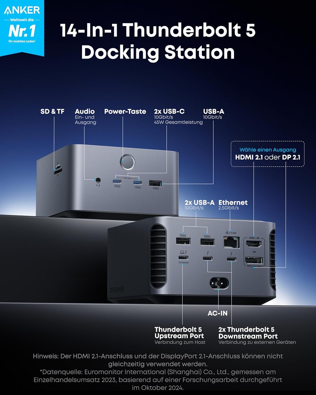 Thumbnail 1 de Anker Prime TB5 Docking Station 140W