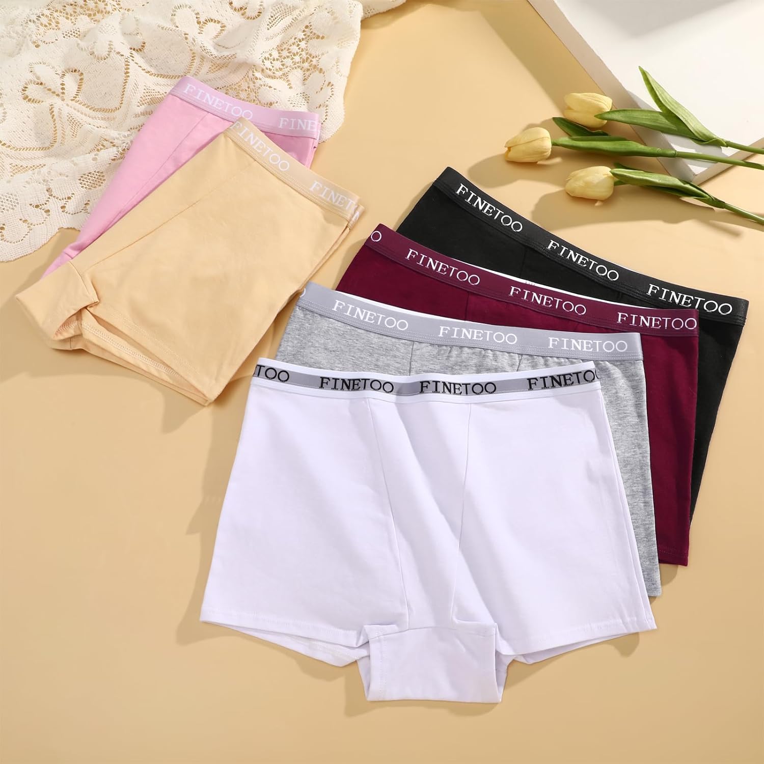 Thumbnail 6 de FINETOO Cotton Boy Shorts High Waisted