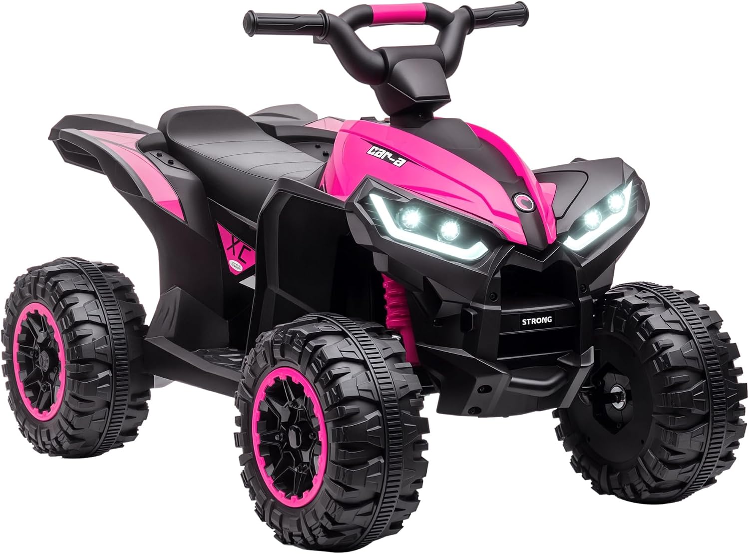 Detalle de HOMCOM Quad Électrique Enfant 12 V – Voiture 2 Moteurs, 3–6 km/h, LED, USB/TF, Rose