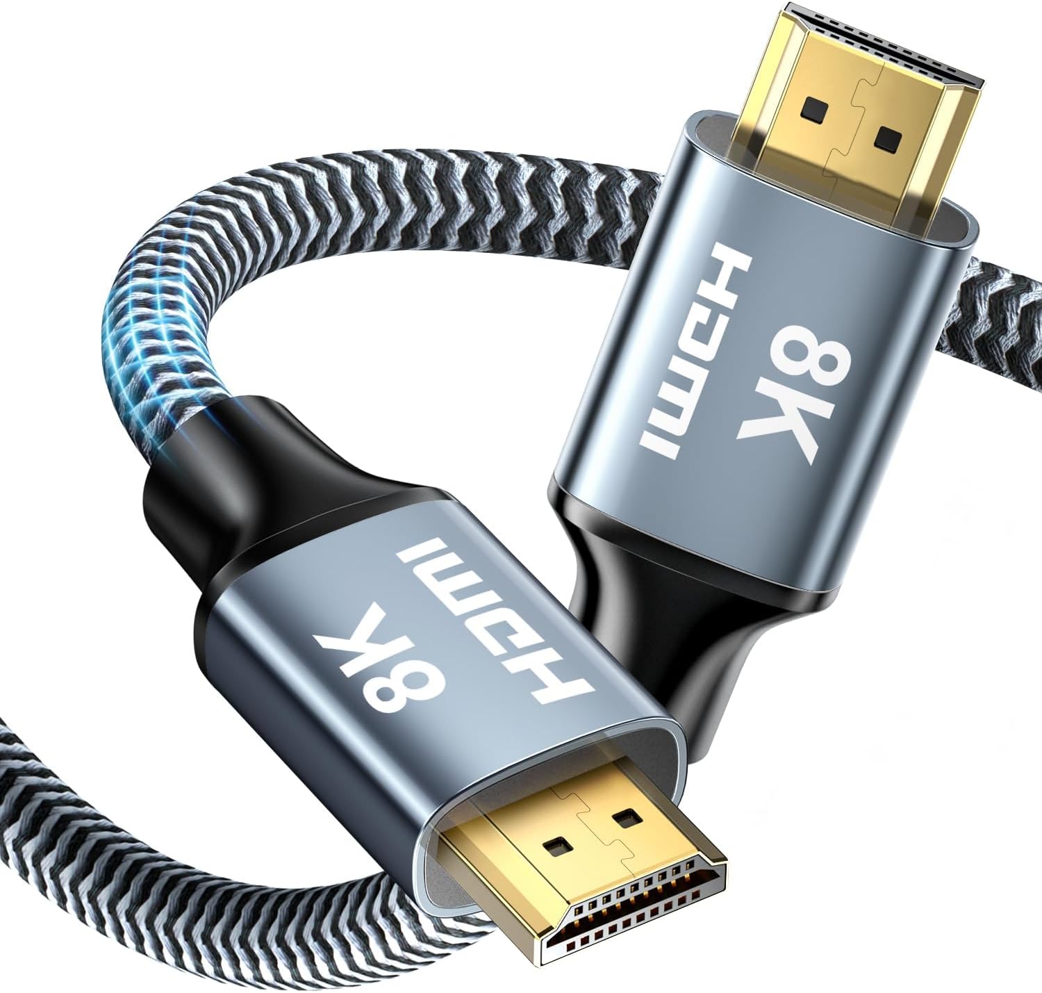 Detalle de CABNEER HDMI 2.1 Kabel 8K 48 Gbit/s, 4 m – für 8K@60Hz, 4K@120Hz, eARC & HDR