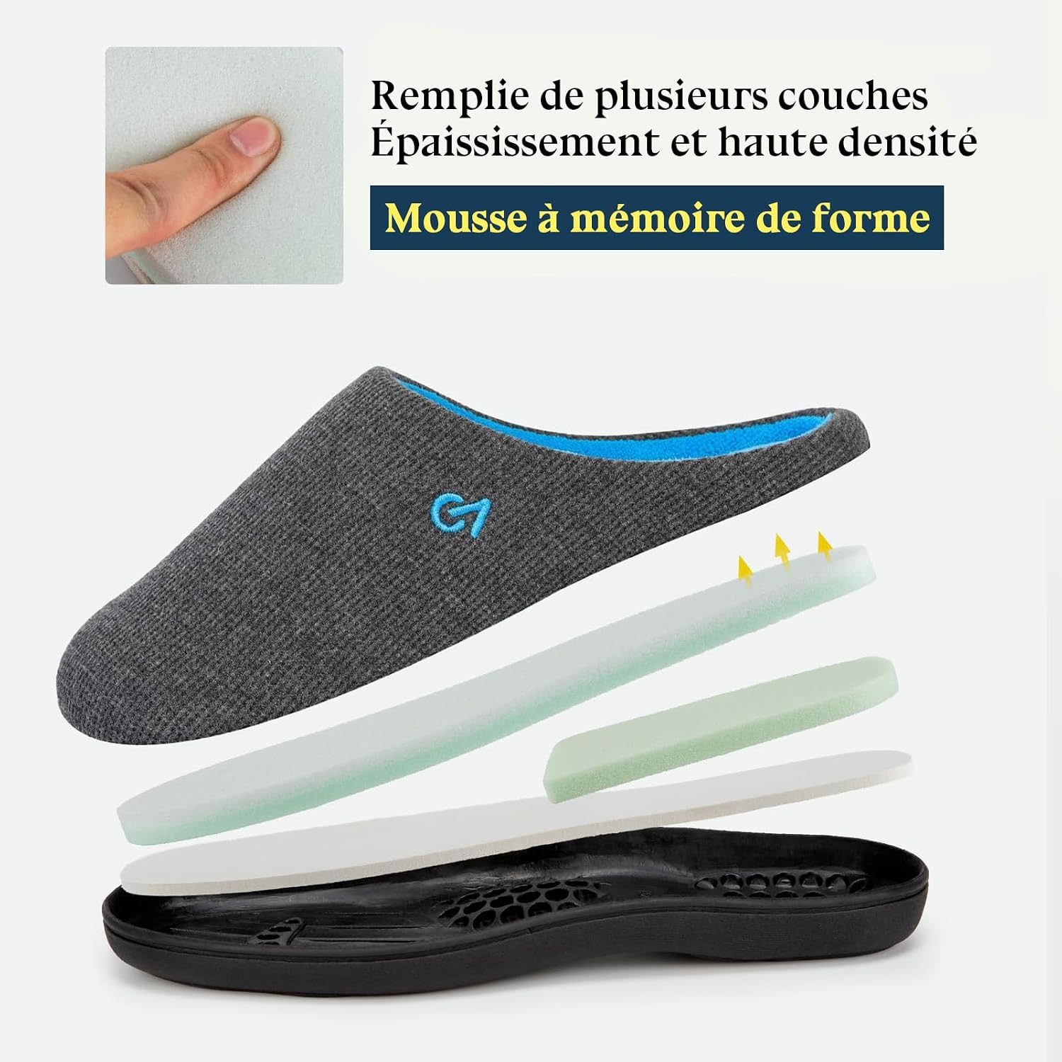 Thumbnail 5 de VeraCosy Hommes Chaussons mémoire de forme