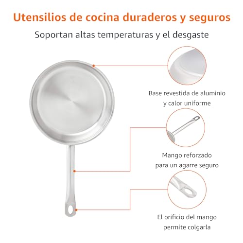 Thumbnail 1 de Amazon Basics Juego de 3 Sartenes de Acero Inoxidable