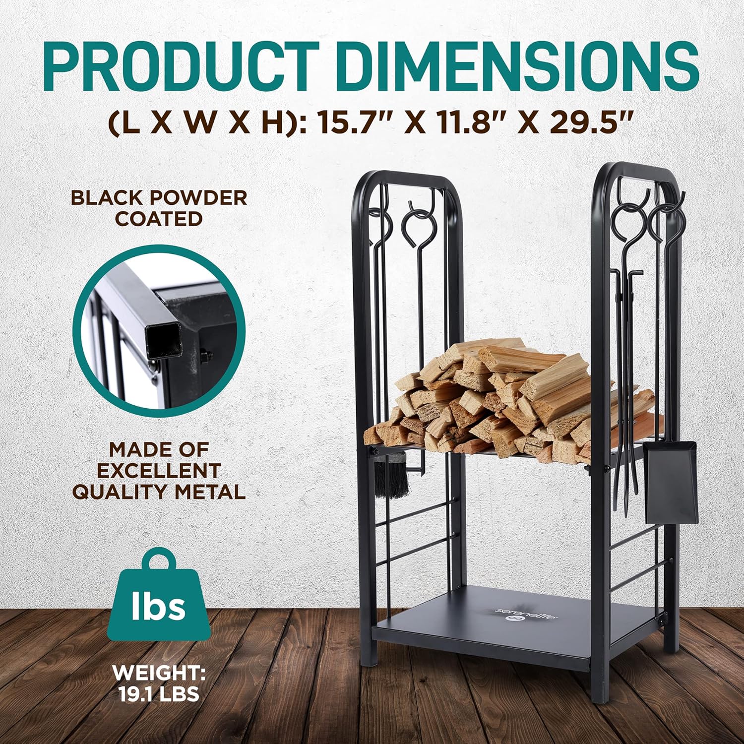Detalle 2 de SereneLife Log Holder 100 kg capacity