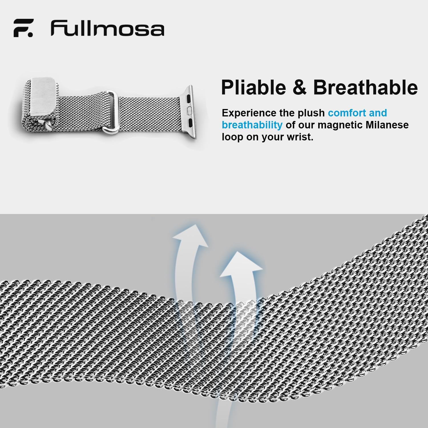 Thumbnail 3 de Fullmosa Stainless Steel Milanese Loop Apple Watch Band (Compatible 49mm–38mm)
