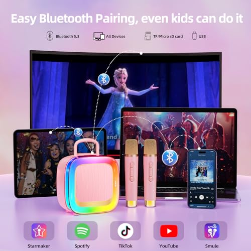 Thumbnail 6 de Kinglucky Karaoke Machine with 2 Light-Up Mics 🎤