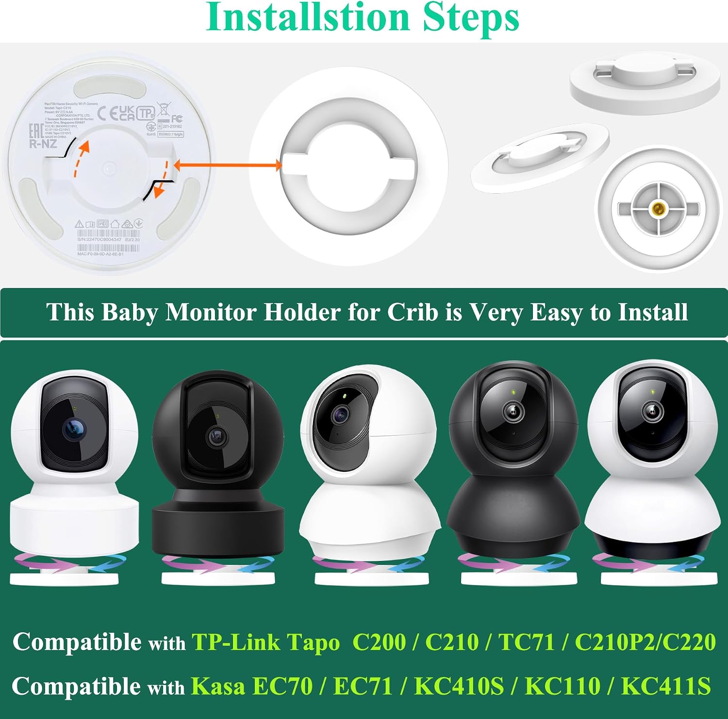 Detalle 2 de Derebir Baby Monitor Mount Stand Adjustable
