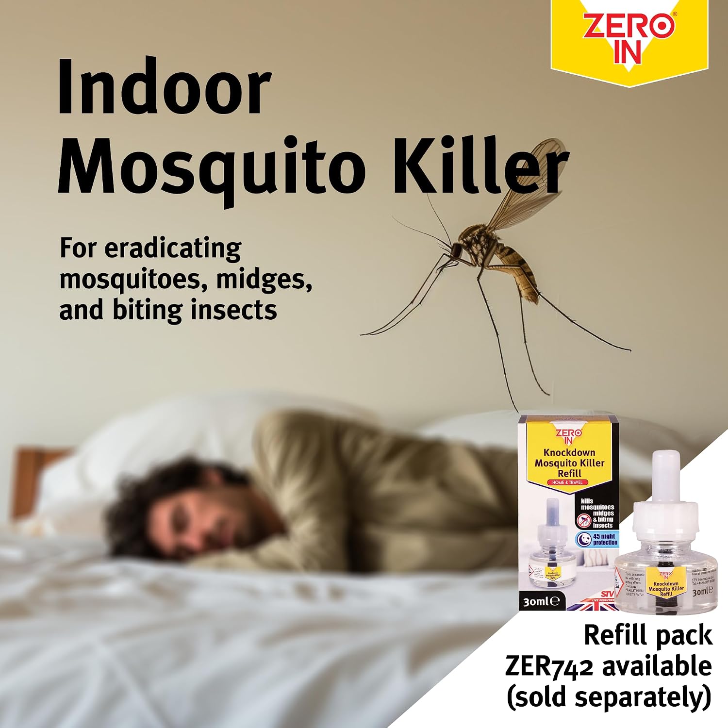Thumbnail 1 de Zero In Knockdown Plug-In Mosquito Killer: Odour-Free, 45-Night Mosquito Defence for Homes and Travel