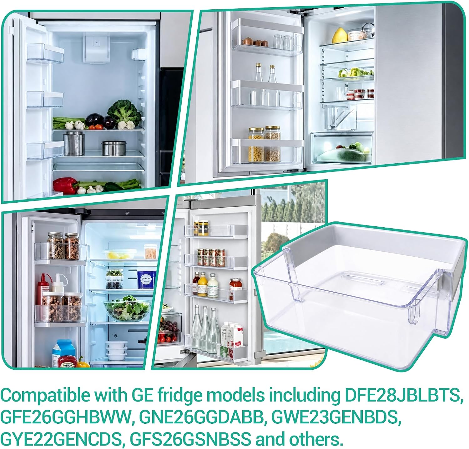 Detalle de CVILL WR71X11052 Refrigerator Door Bin for GE, Right-Hand Fresh Food Door