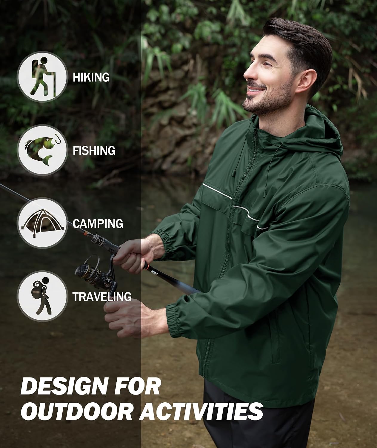 Detalle de SWISSWELL Men's Rain Jacket, 15 oz