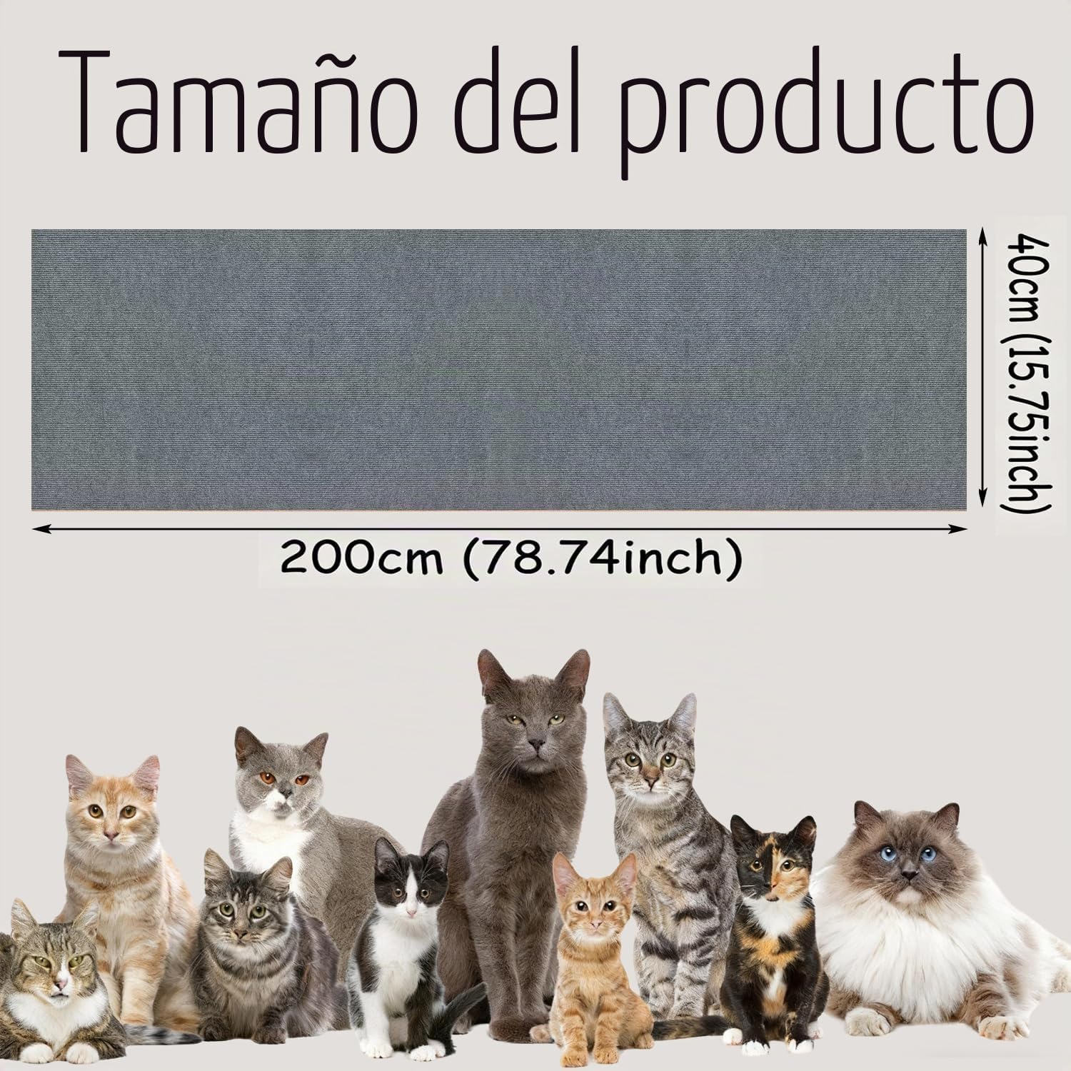 Thumbnail 1 de Xynovate Alfombra Rascador para Gatos: Tapete Autoadhesivo Flexible para Rascar y Proteger Muebles
