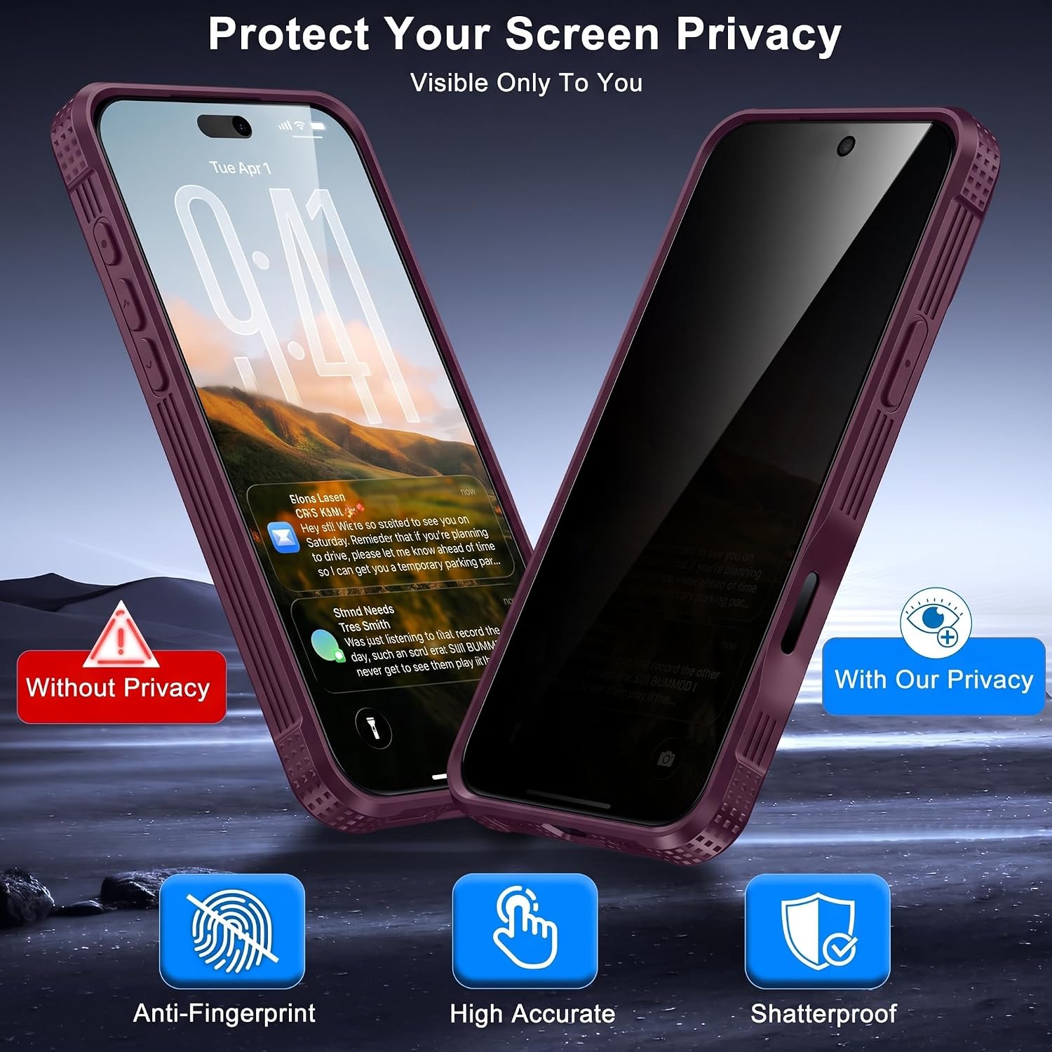 Detalle de Oneagle iPhone 18 Pro Wallet Case with Privacy Screen, Card Holder & Stand