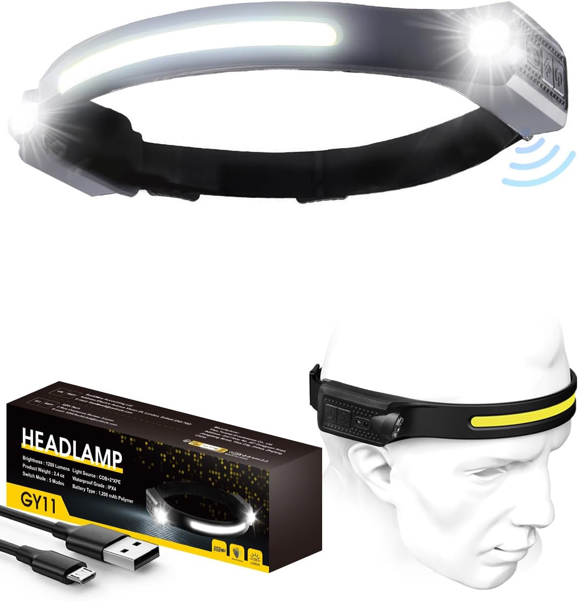 Detalle de LED Head Torch Rechargeable 1200LM