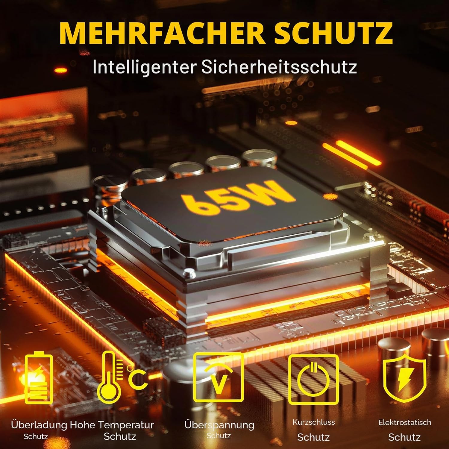 Detalle de 65W USB‑C Laptop Netzteil für Lenovo ThinkPad – Kompakt, sicher und universell einsetzbar