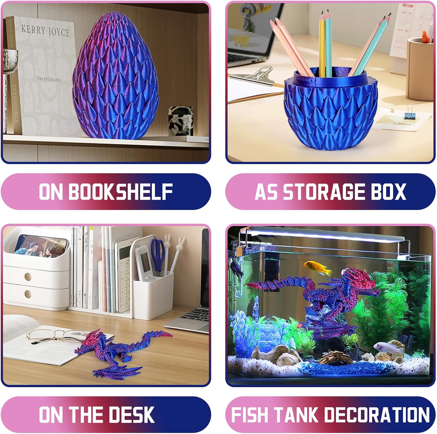 Detalle 1 de TXB3DOK 3D-Printed Flying Dragon in Egg, Articulated Fidget Figure