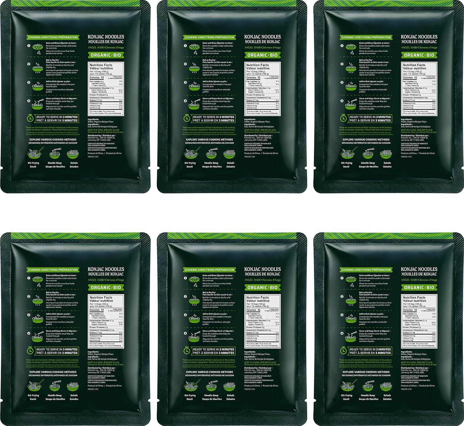Detalle de 52USA SOE-KNA-006-668 USDA Organic Konjac Angel Hair Noodles, Ready-to-Eat