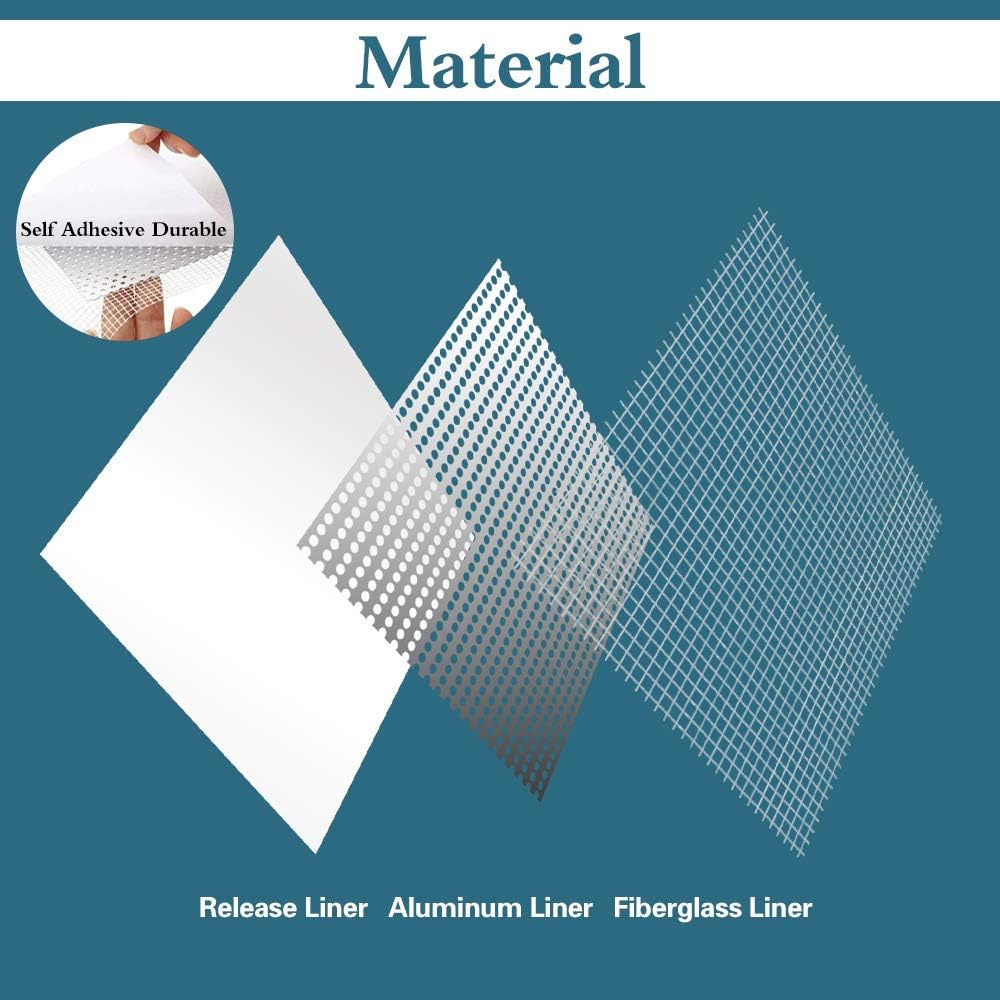 Thumbnail 6 de Safemend 6" by 6" Wall Repair Patch Kit (5 Pcs) – Self-Adhesive Aluminum Mesh Patches for Drywall & Plaster