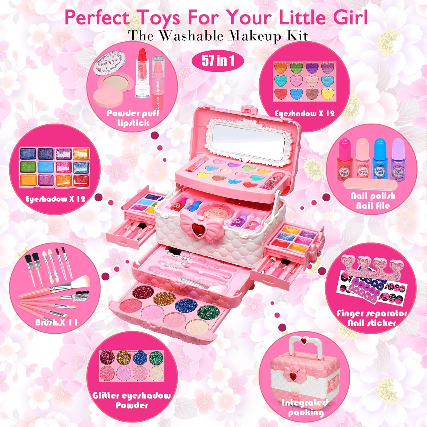 Detalle de Kids Makeup Set for Girls Ages 3–10