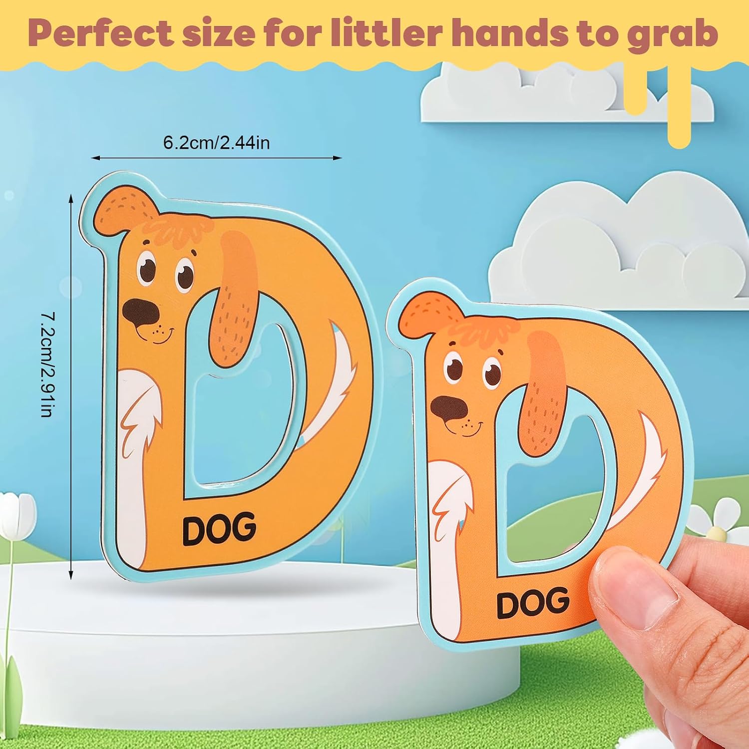 Detalle de 52Pcs Kids Fridge Magnets Set: Animal & Alphabet Letters ( Toddlers 3-5 )