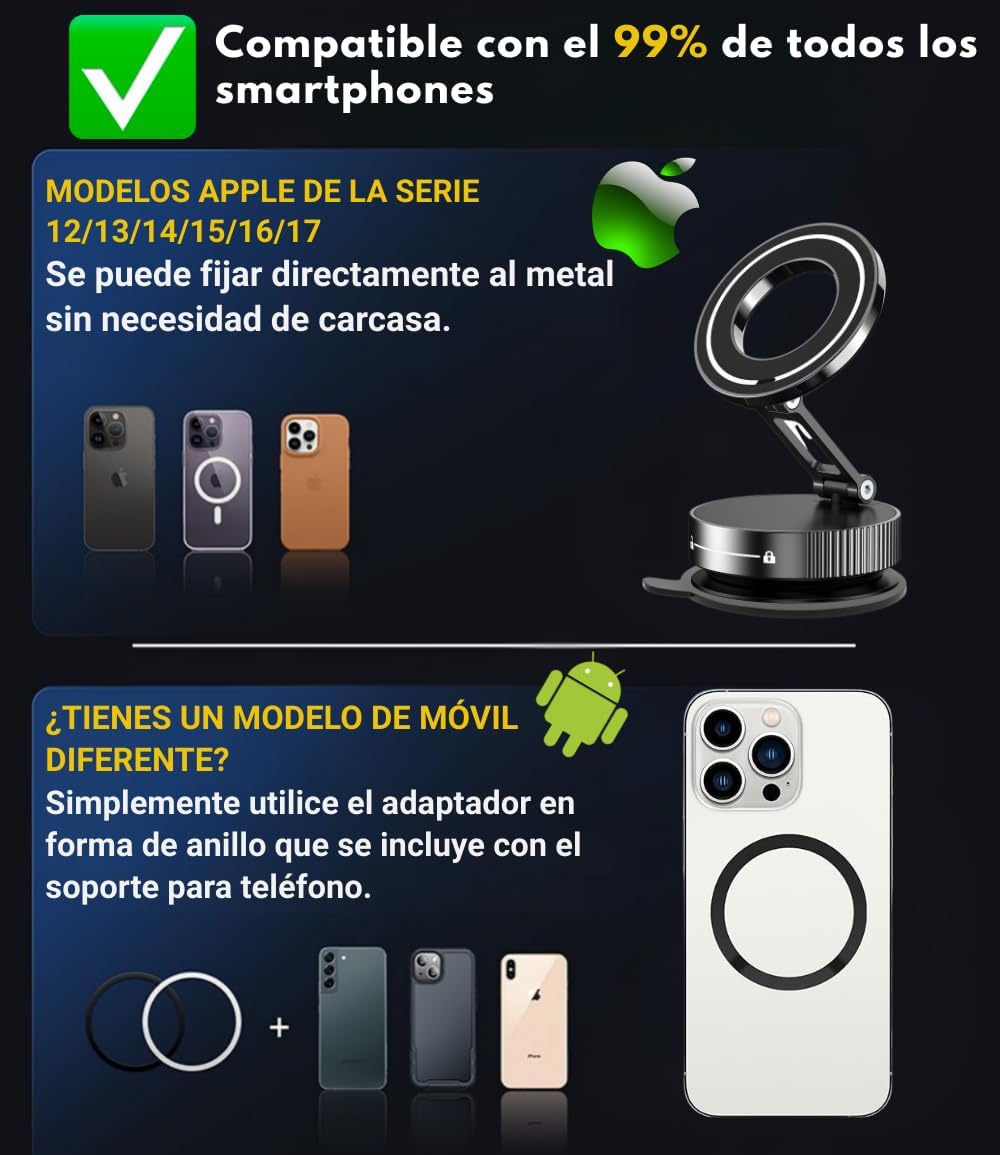 Detalle 2 de MagAxis Flow soporte magnético coche 360º