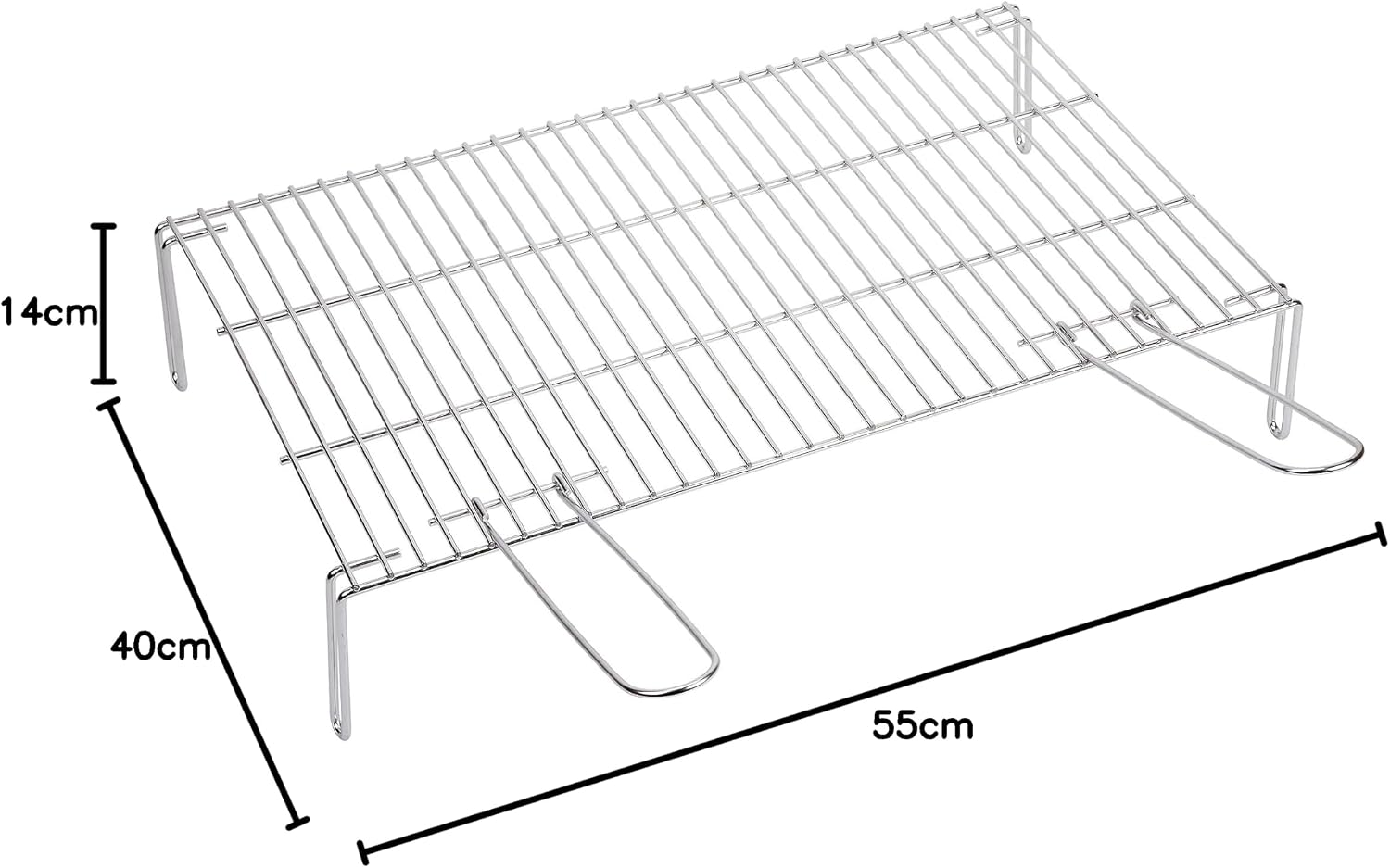 Detalle de SAUVIC 02450 – stalowy stojak do grillowania 55 × 40 cm z nogami