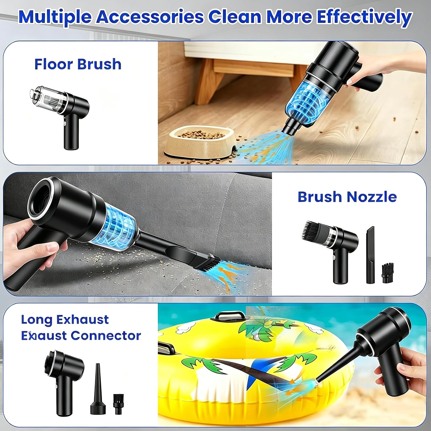 Detalle 2 de Handheld Vacuum Cleaner: 22000Pa 4-in-1 Portable Mini Vacuum for Office, Car and Home