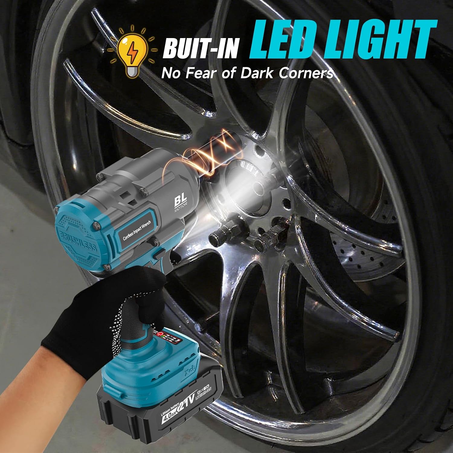 Thumbnail 6 de Blayram 1200 Nm Akku-Schlagschrauber – kompatibel mit Makita 18V, 2x 4,0Ah, 5 Stecknüsse, Koffer
