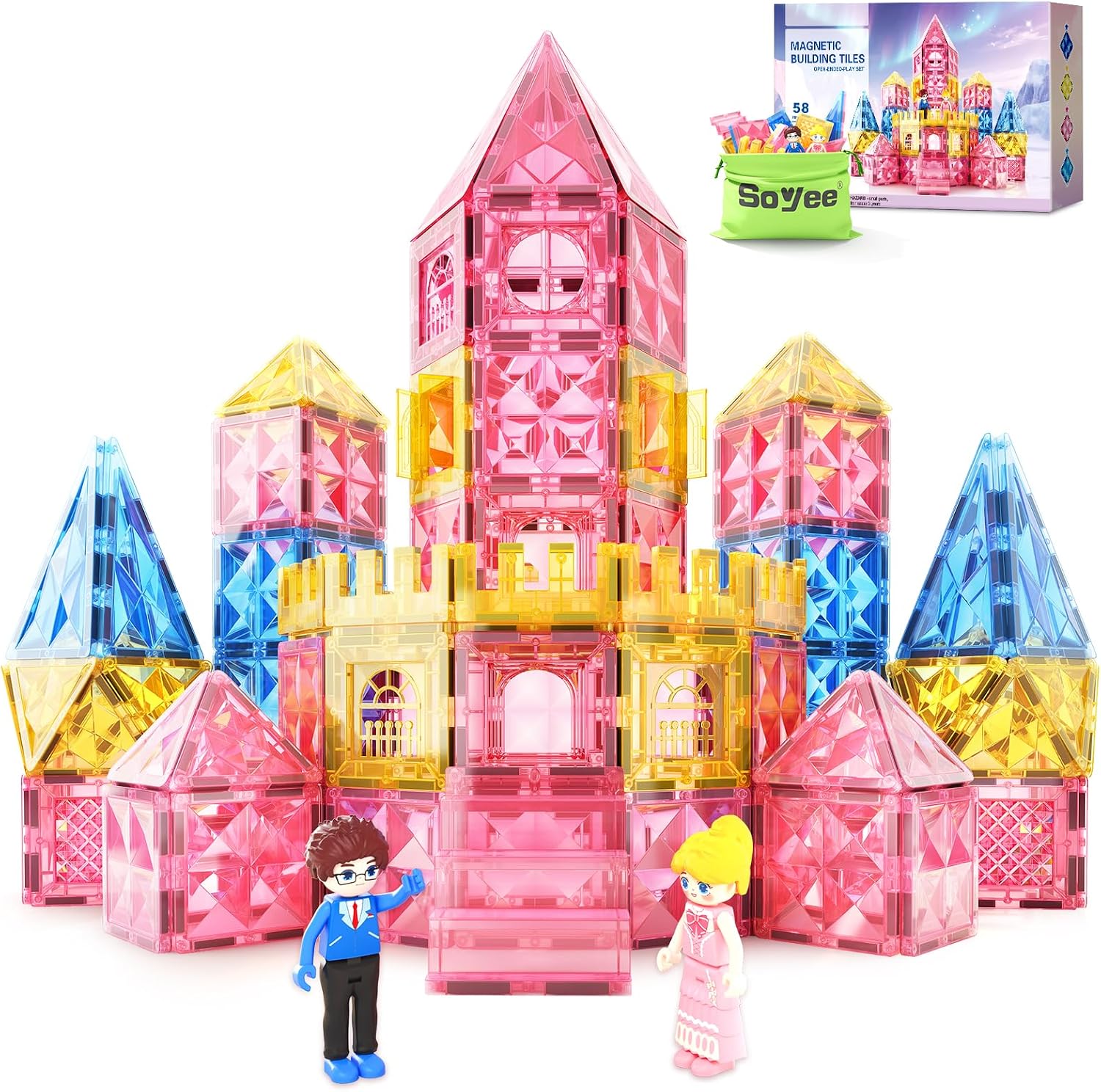Detalle de Soyee Diamond Magnetic Tiles Princess Castle Set