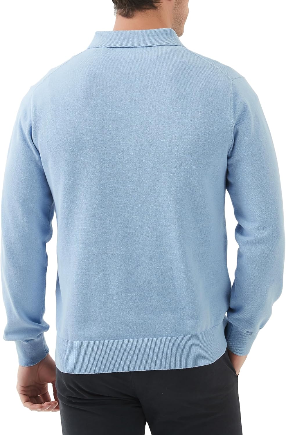 Detalle de Kallspin 100% Cotton Knit Polo Jumper, Long Sleeve – Regular Fit
