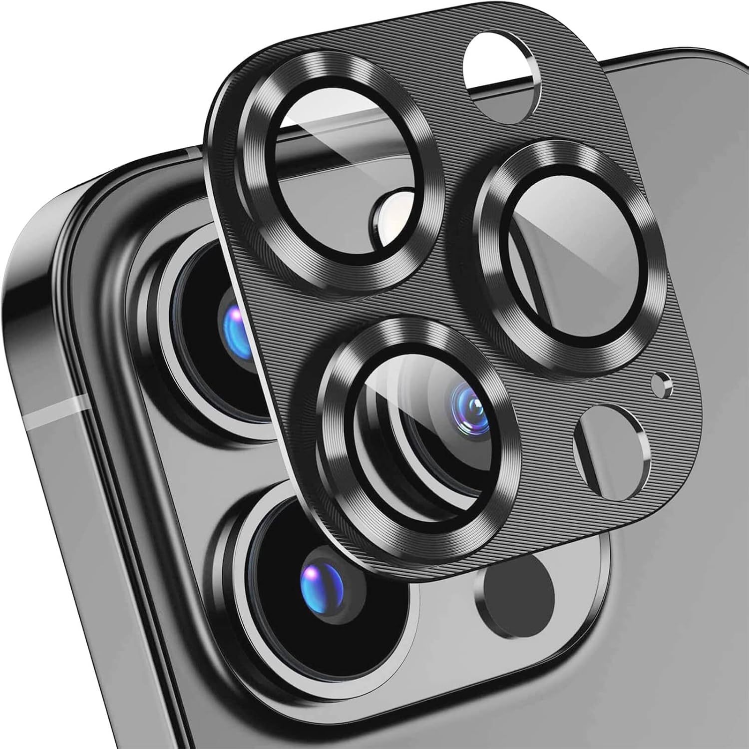 Thumbnail 5 de Leedia 2er Kameraschutz aus gehärtetem Glas für iPhone (mit Metallring & MagSafe-Adapter-Kontakt)
